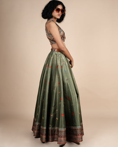 Sage Green Skirt Set