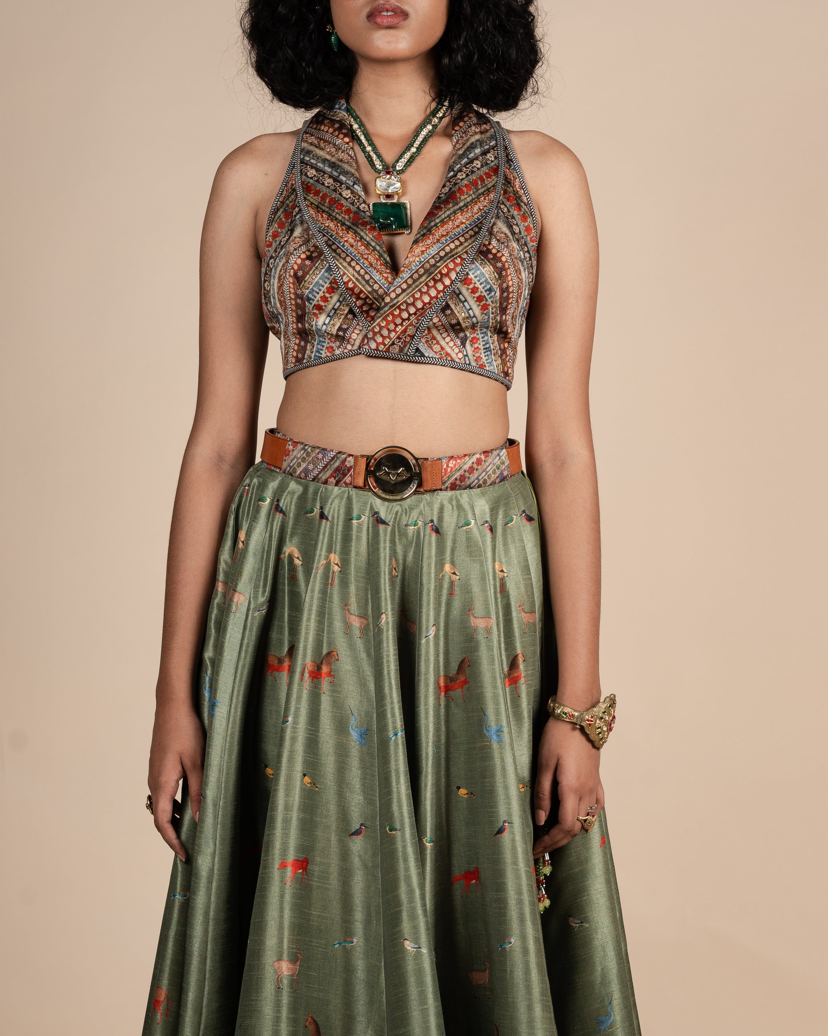 Sage Green Skirt Set