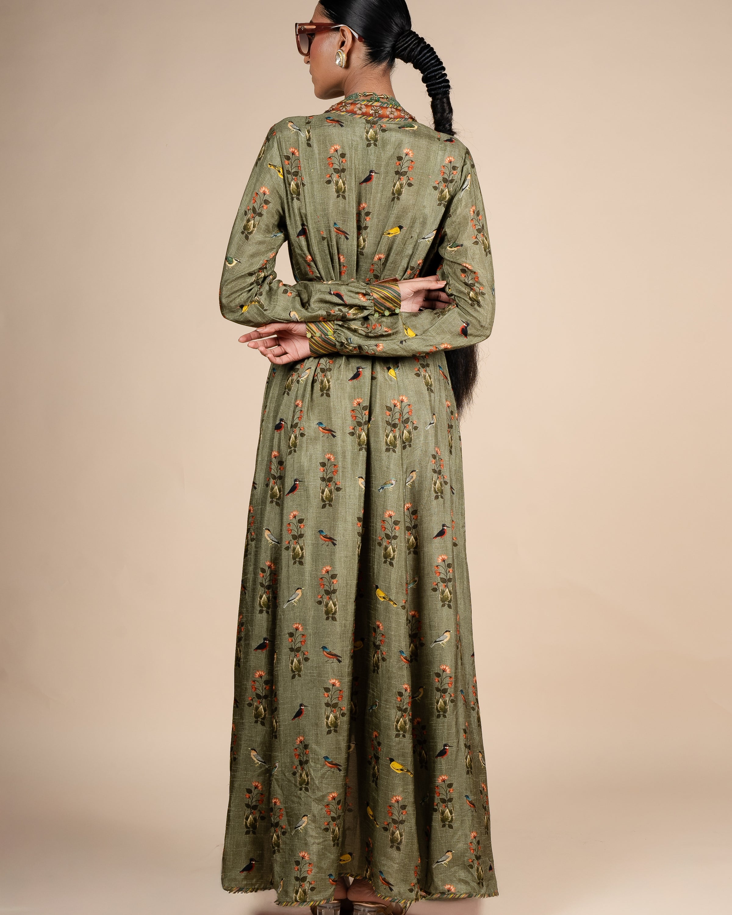 sage green anarkali dress Sage Green Embroidered Net Anarkali Suit For Mehndi