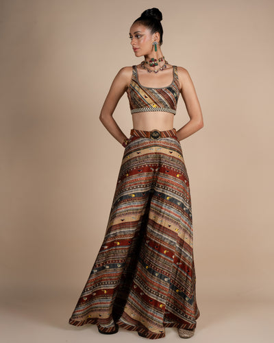 Multi- Hued Sharara Set