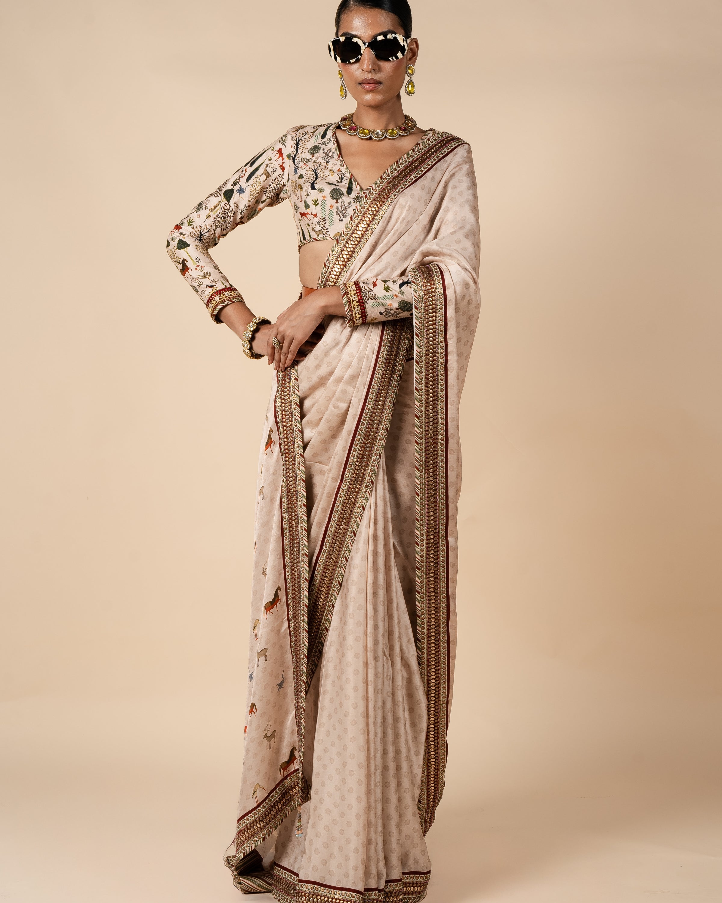 Powder Pink Sari Set