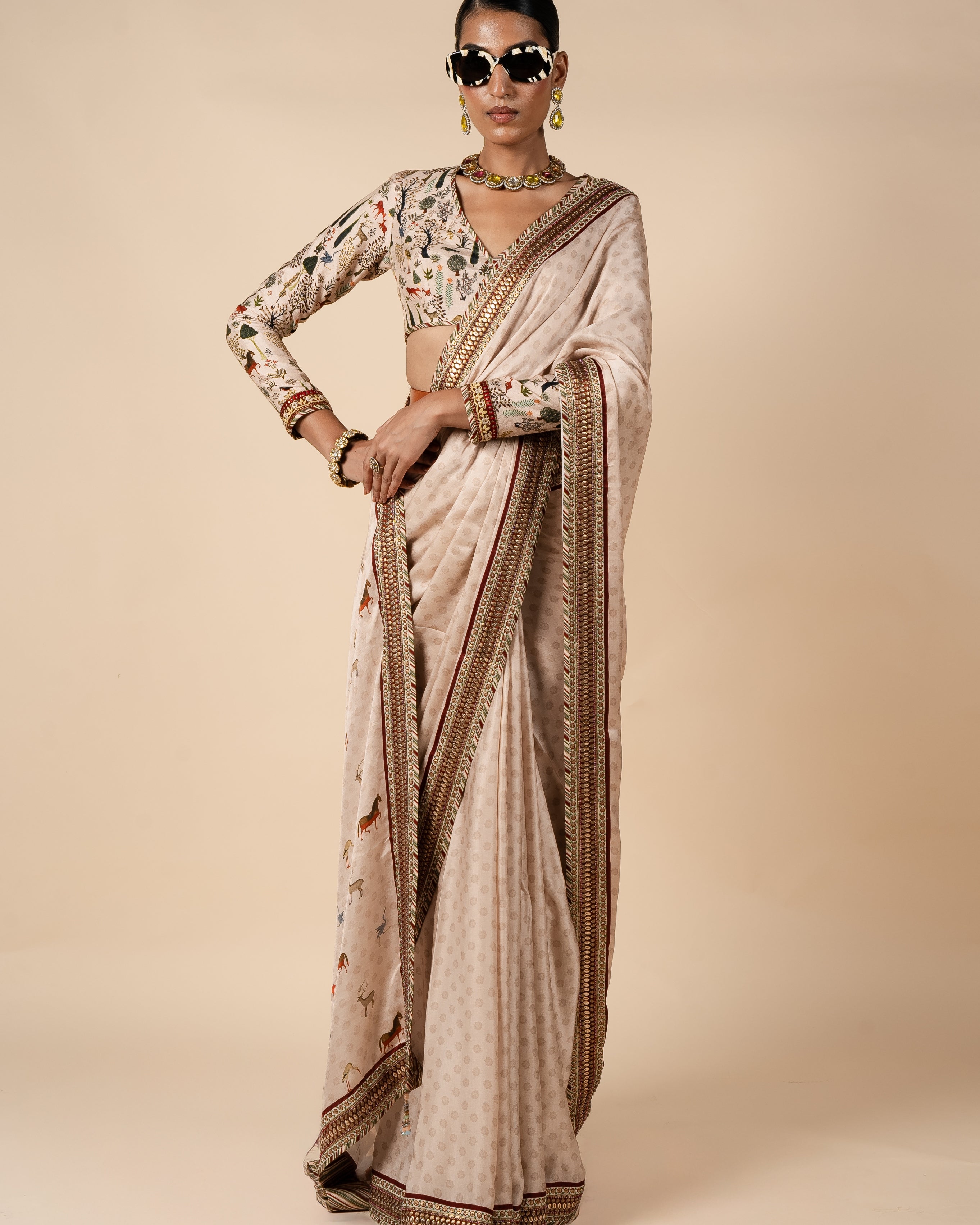 Powder Pink Sari Set