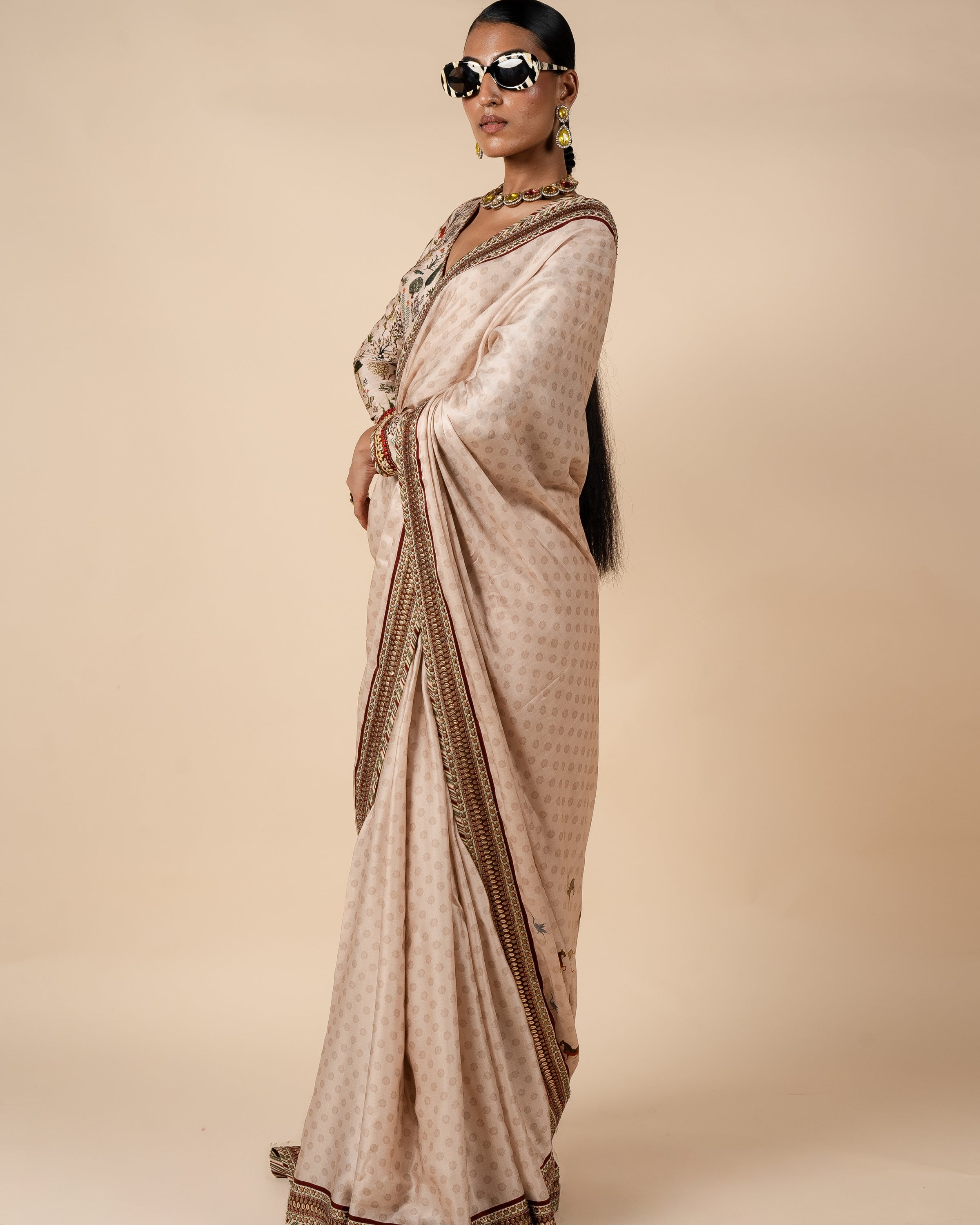 Powder Pink Sari Set