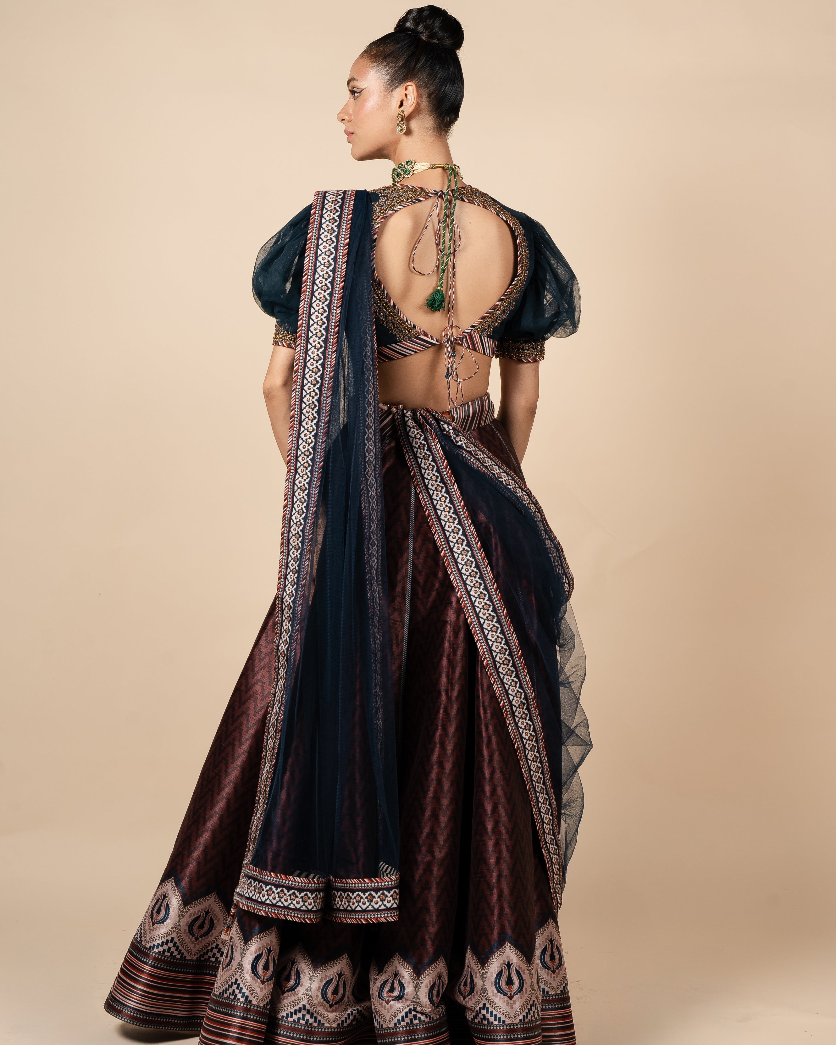 Prussian Blue - Rust Skirt Set