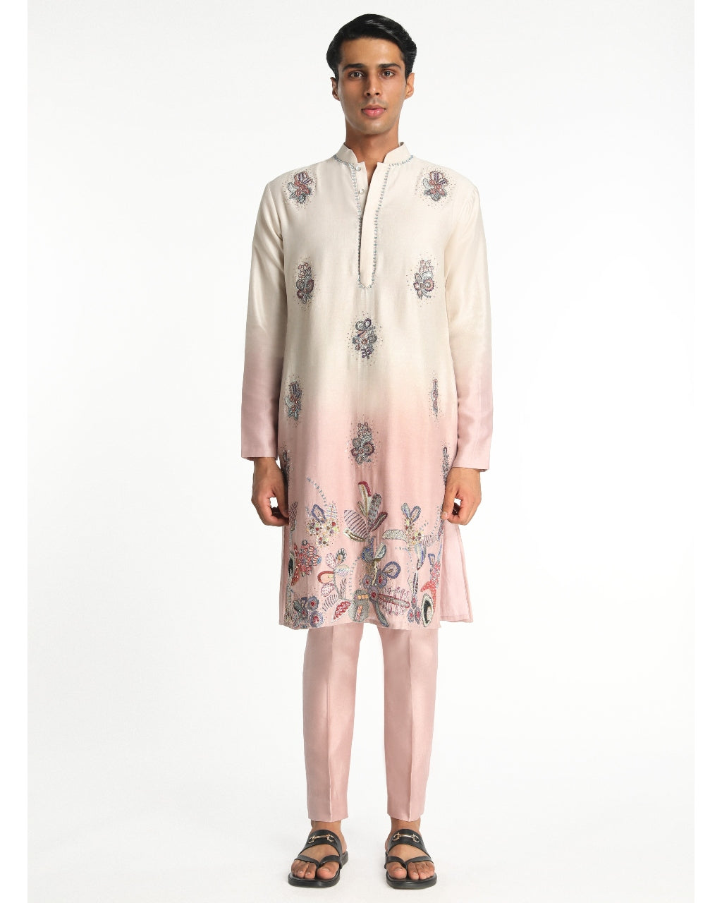 Ivory-Pink Harmony Kurta Set