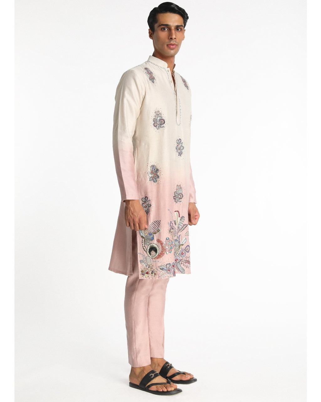 Ivory-Pink Harmony Kurta Set