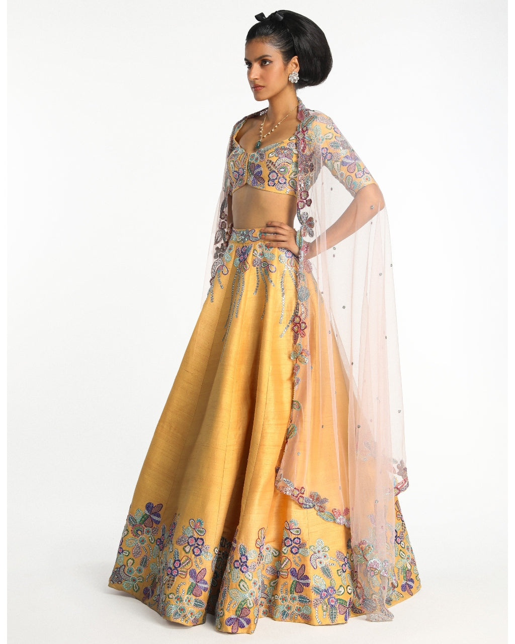 Yellow Gleamora Lehenga Set