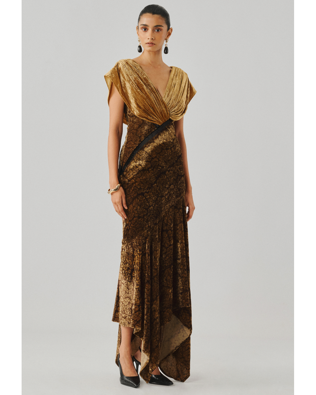 Zarina Velvet Ajrakh Gown