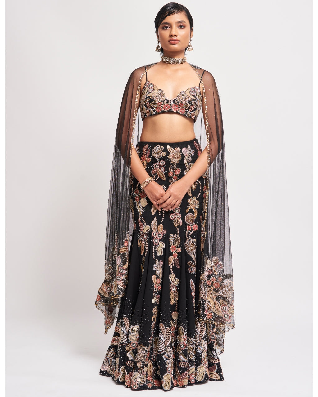 Gilded Noir Lehenga Set