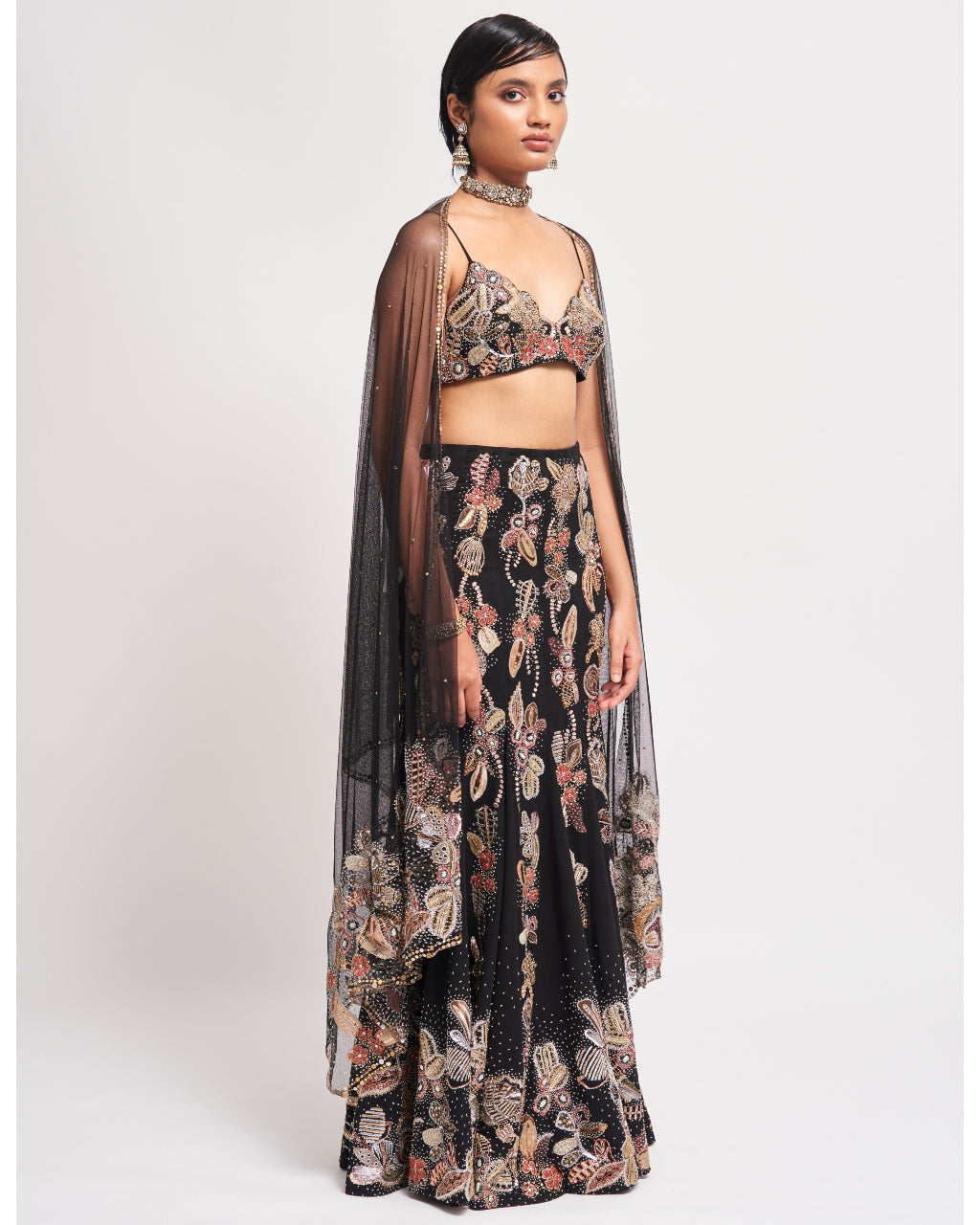 Gilded Noir Lehenga Set