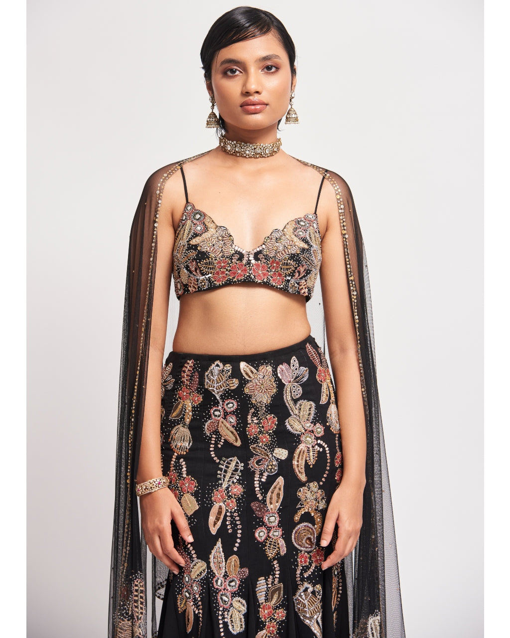 Gilded Noir Lehenga Set