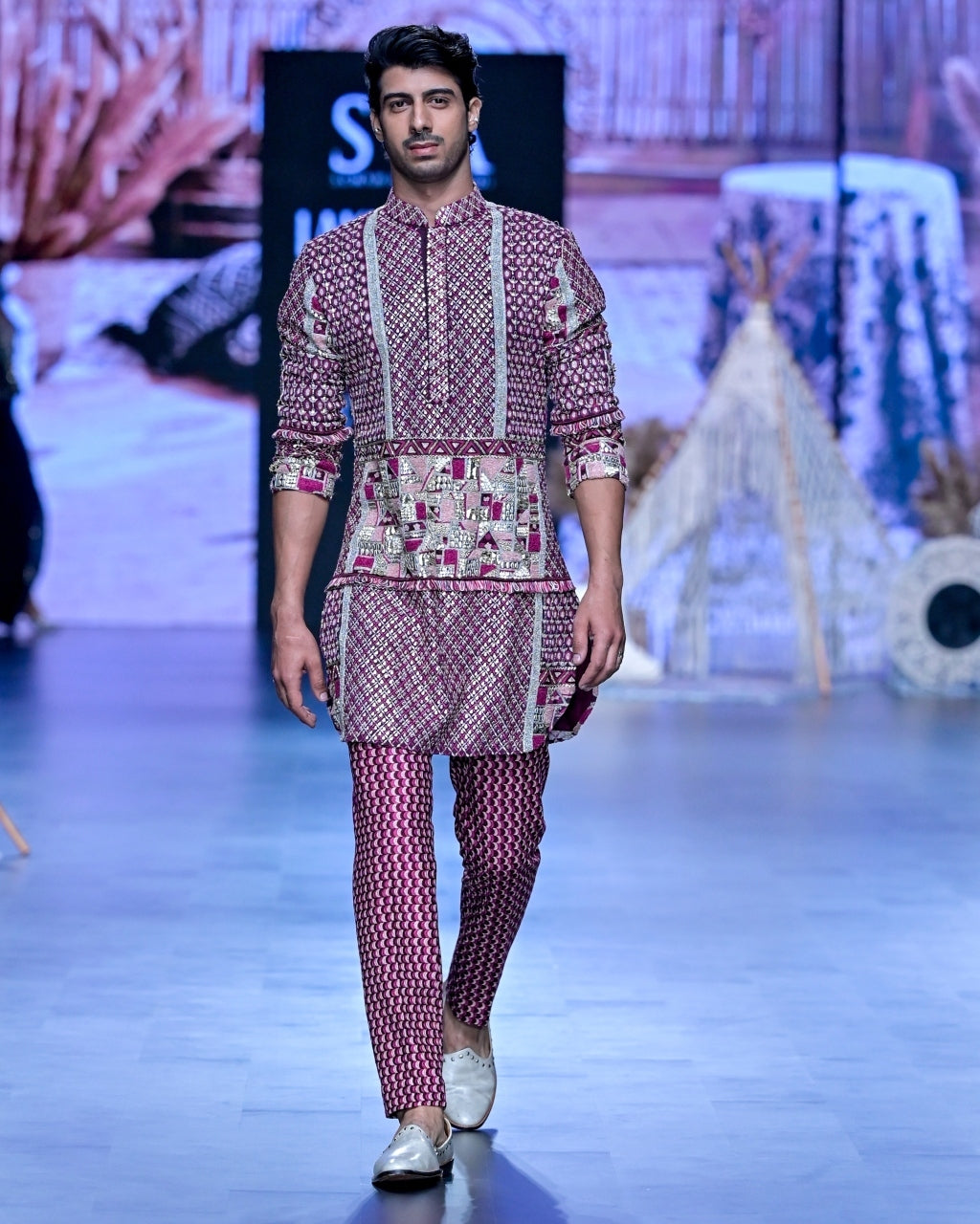 Merlot Patchwork Kurta Set