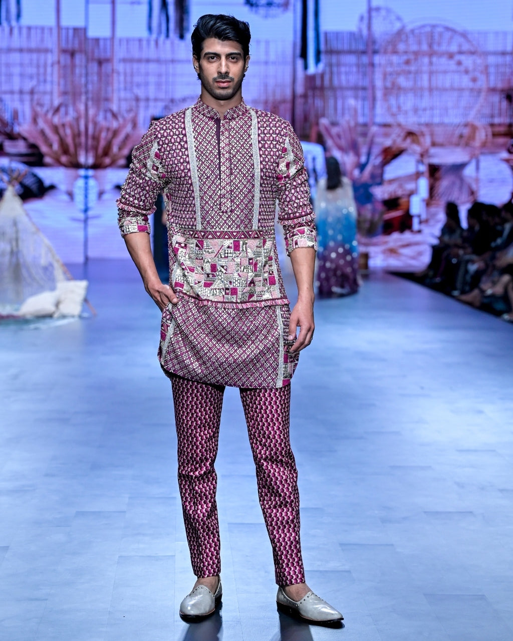 Merlot Patchwork Kurta Set