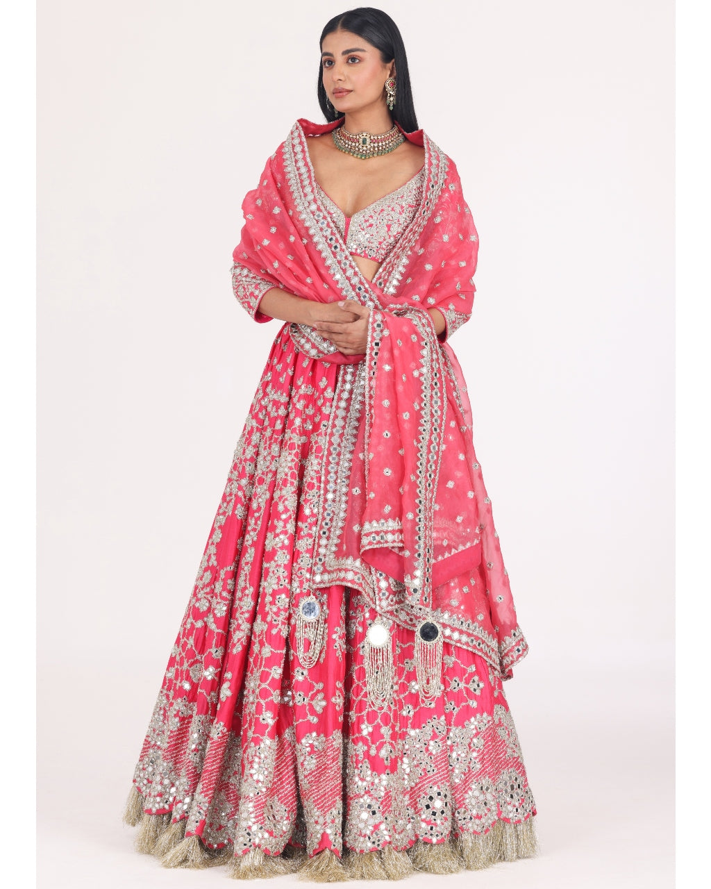 Begum Fuchsia Lehenga Set