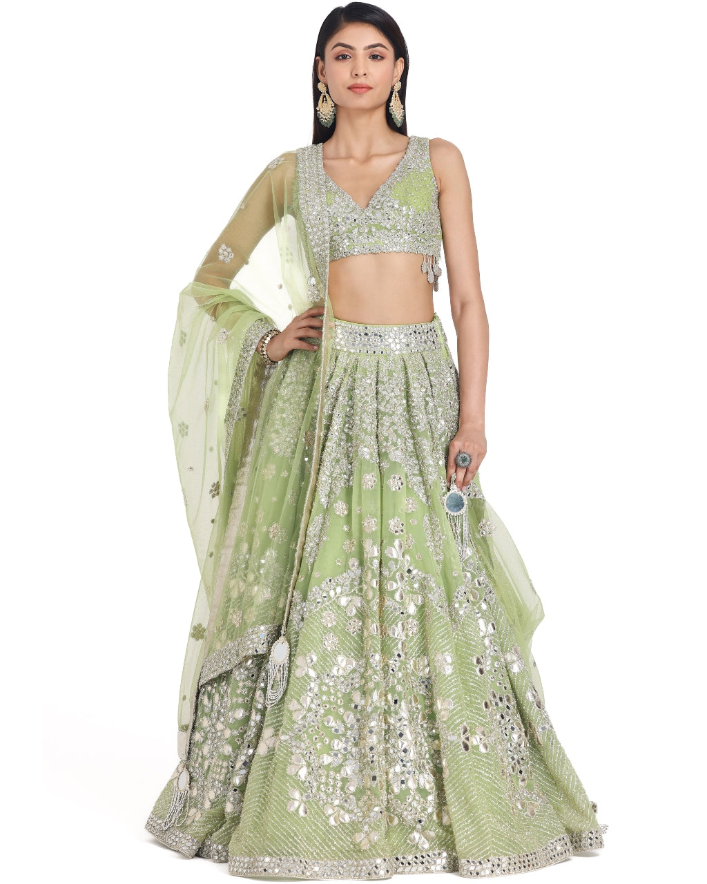 Neon Green Lehenga Set