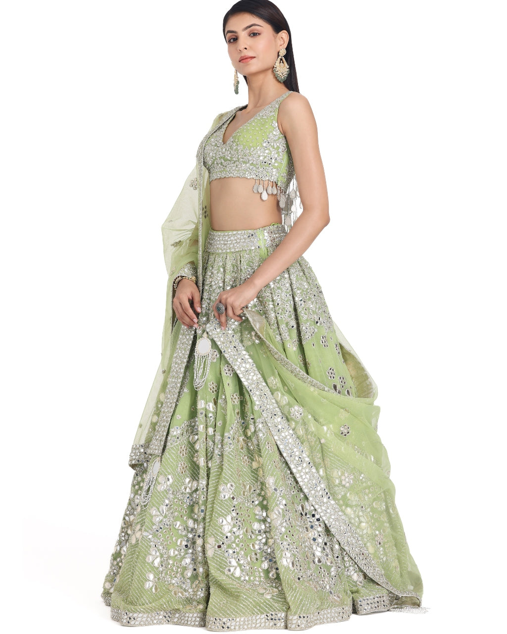 Neon Green Lehenga Set