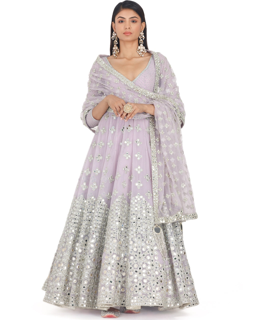 Lilac Anarkali Set