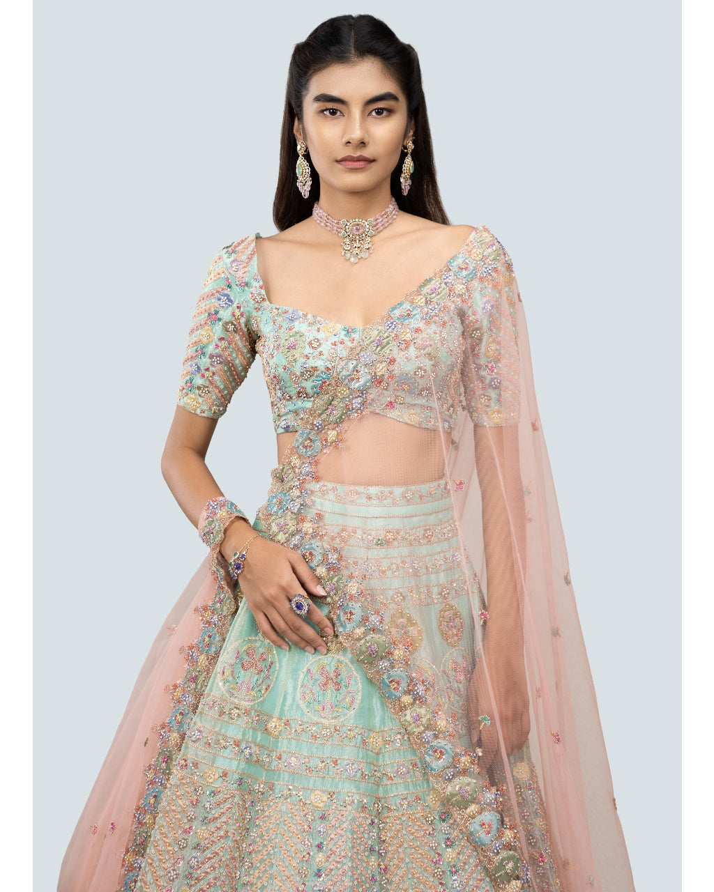 Blue Banou Lehenga Set