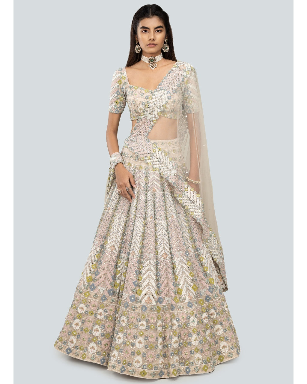 Ivory Ziba Lehenga Set