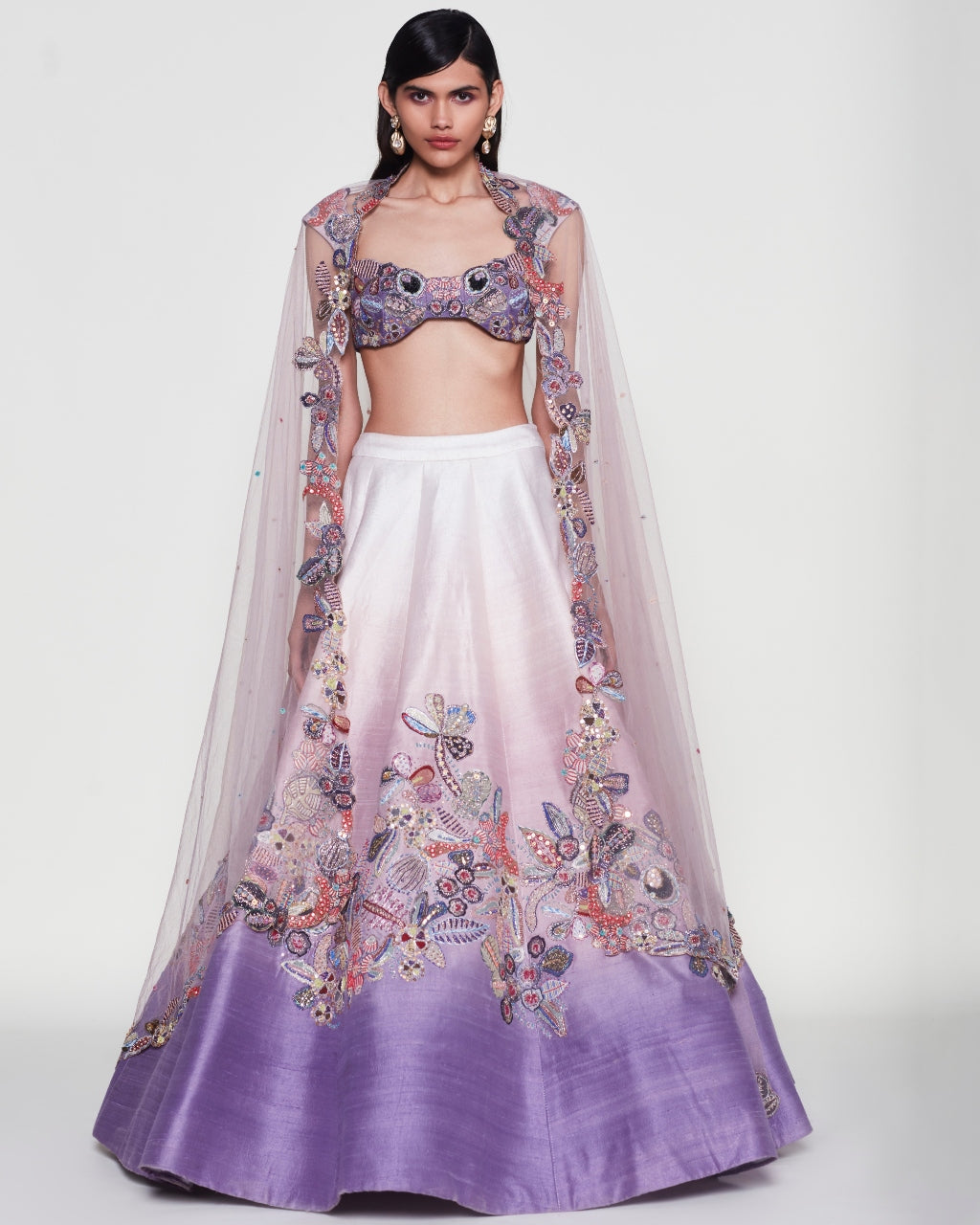 Ivory-Amethyst Aasia Lehenga Set