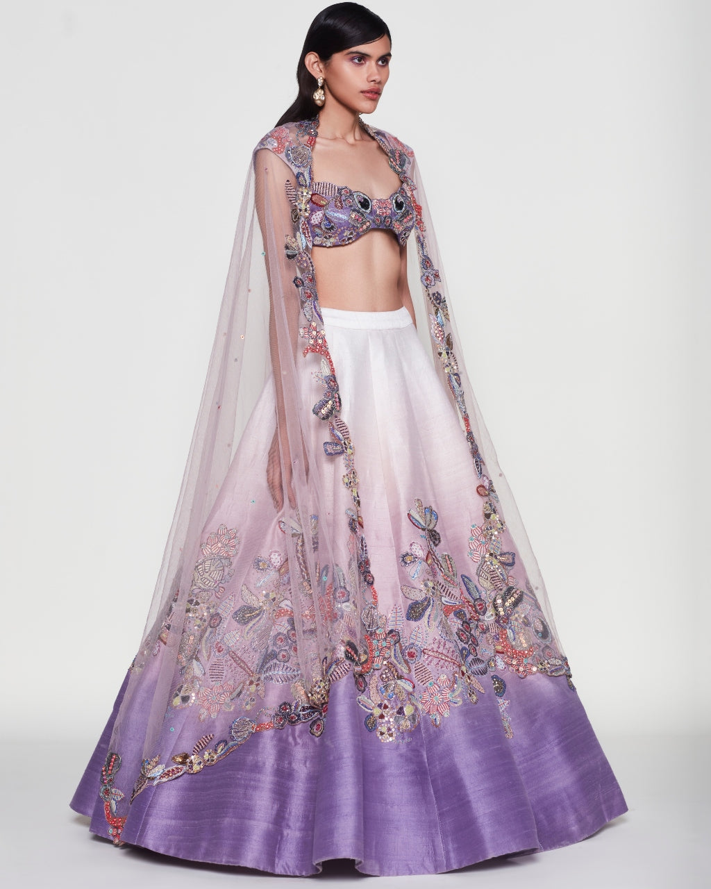 Ivory-Amethyst Aasia Lehenga Set