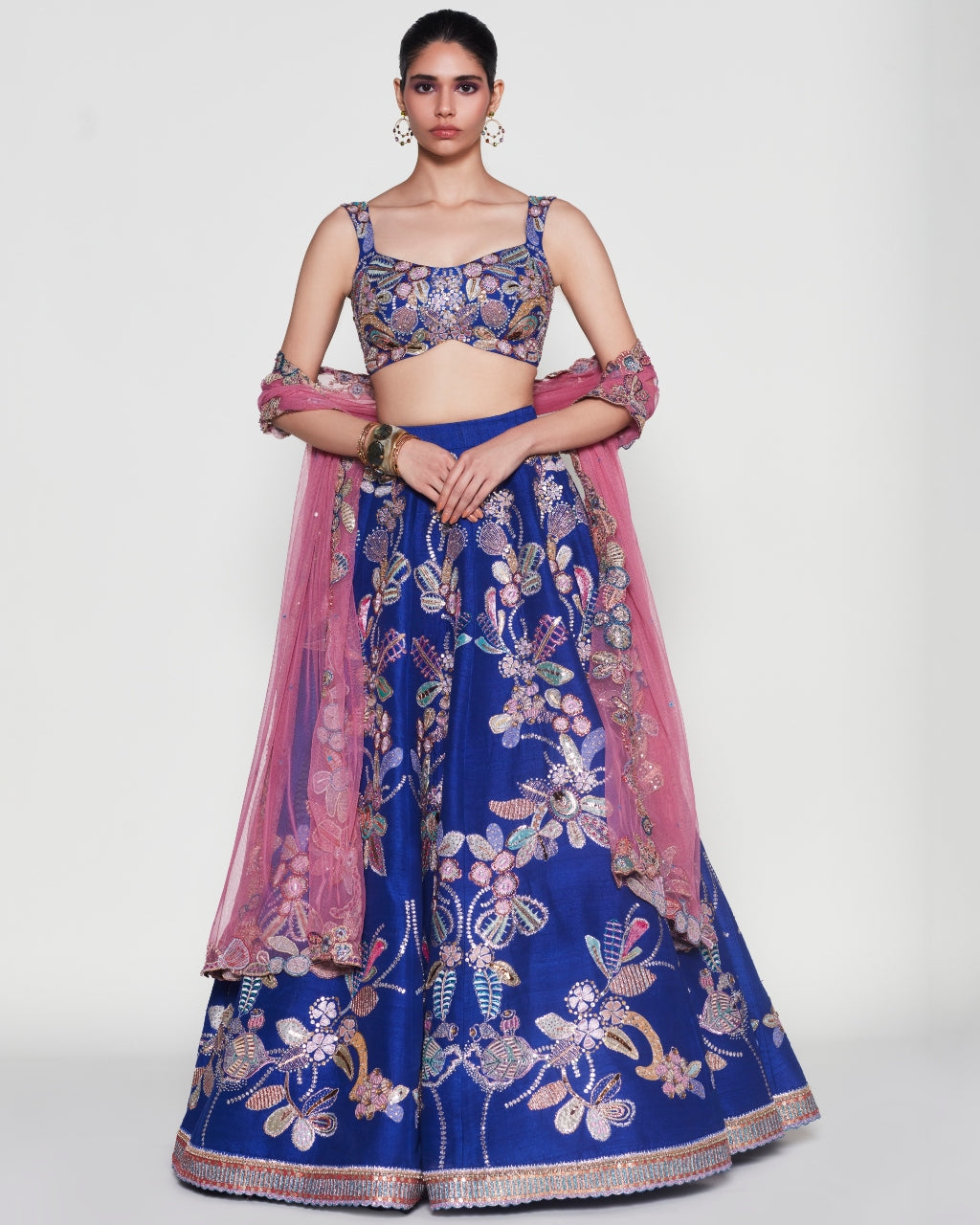 Electric blue Bleue Lehenga Set