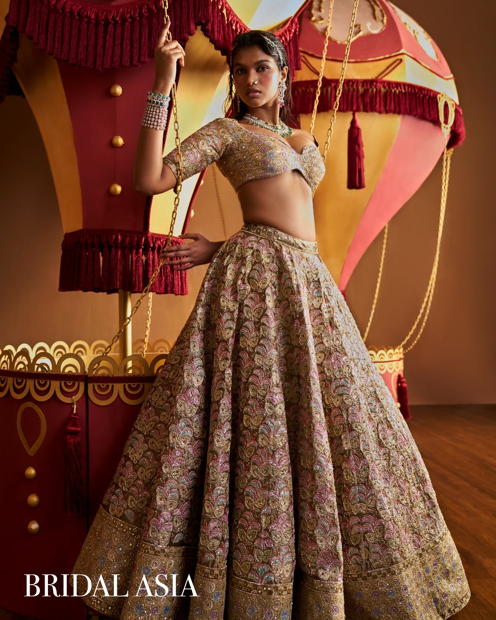 Antique Gold Lehenga Set