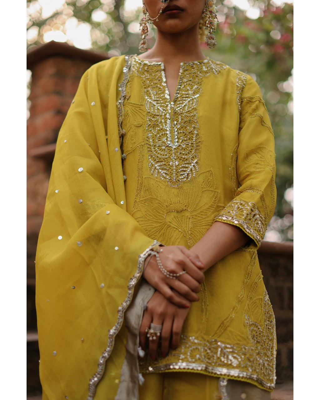 Mustard Aj Sharara Set