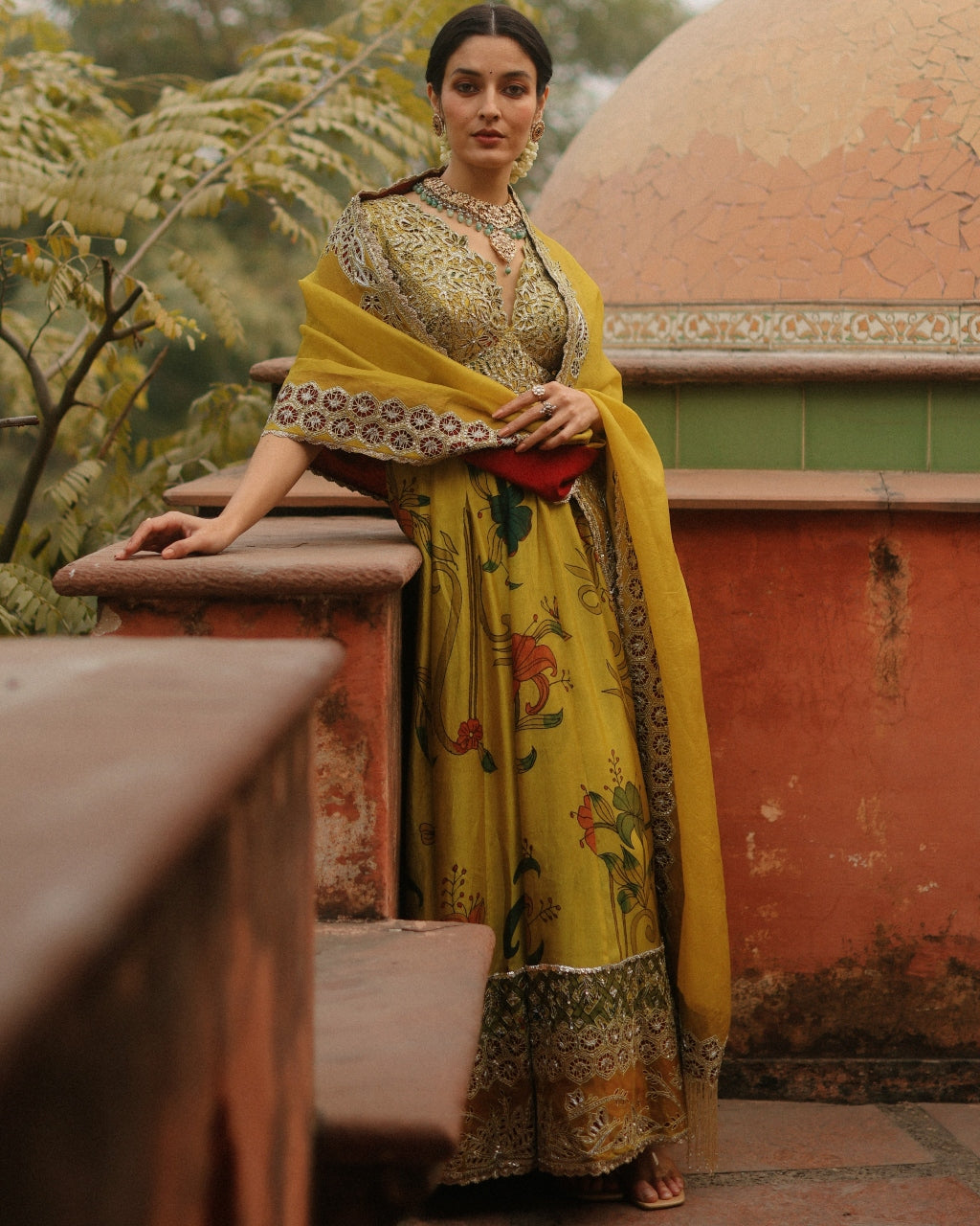 Mustard Aj Kalam Anarkali Set