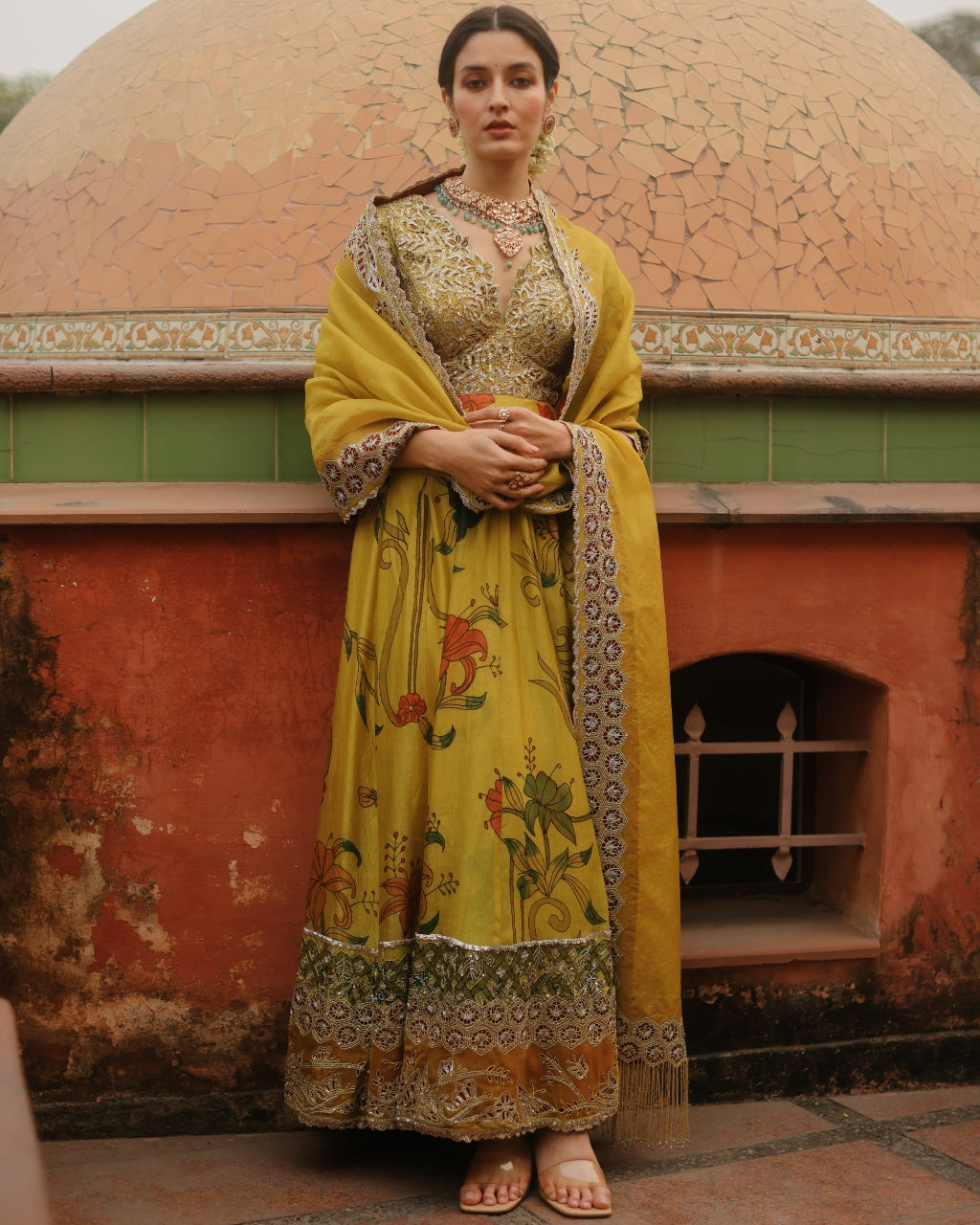 Mustard Aj Kalam Anarkali Set