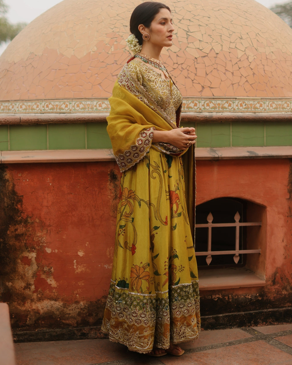 Mustard Aj Kalam Anarkali Set