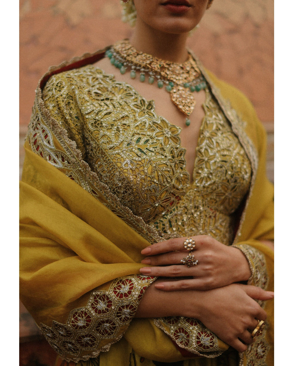 Mustard Aj Kalam Anarkali Set