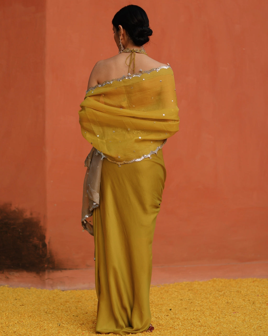 Mustard Aj Kalam Skirt Set