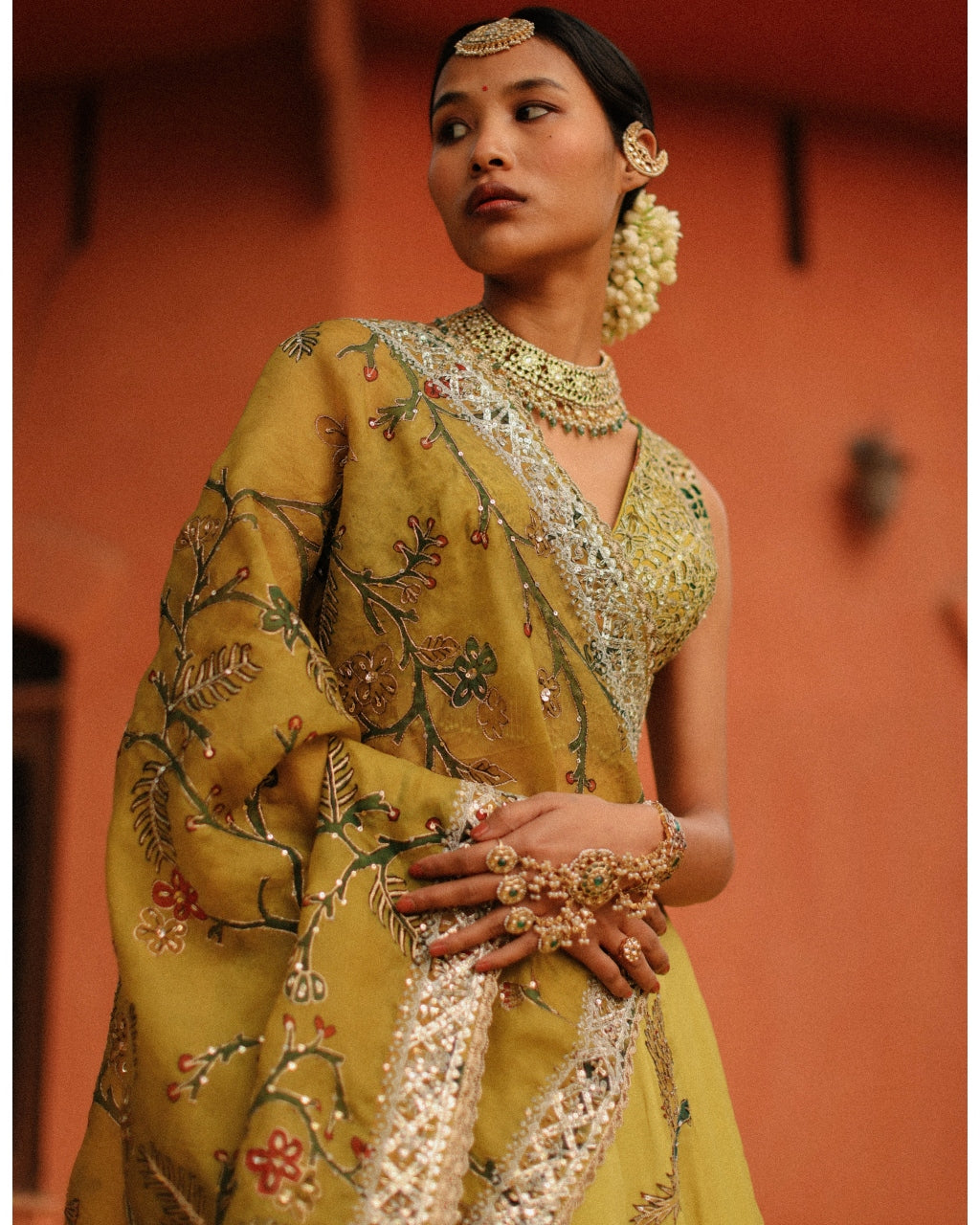 Mustard Aj Kalam Lehenga Set