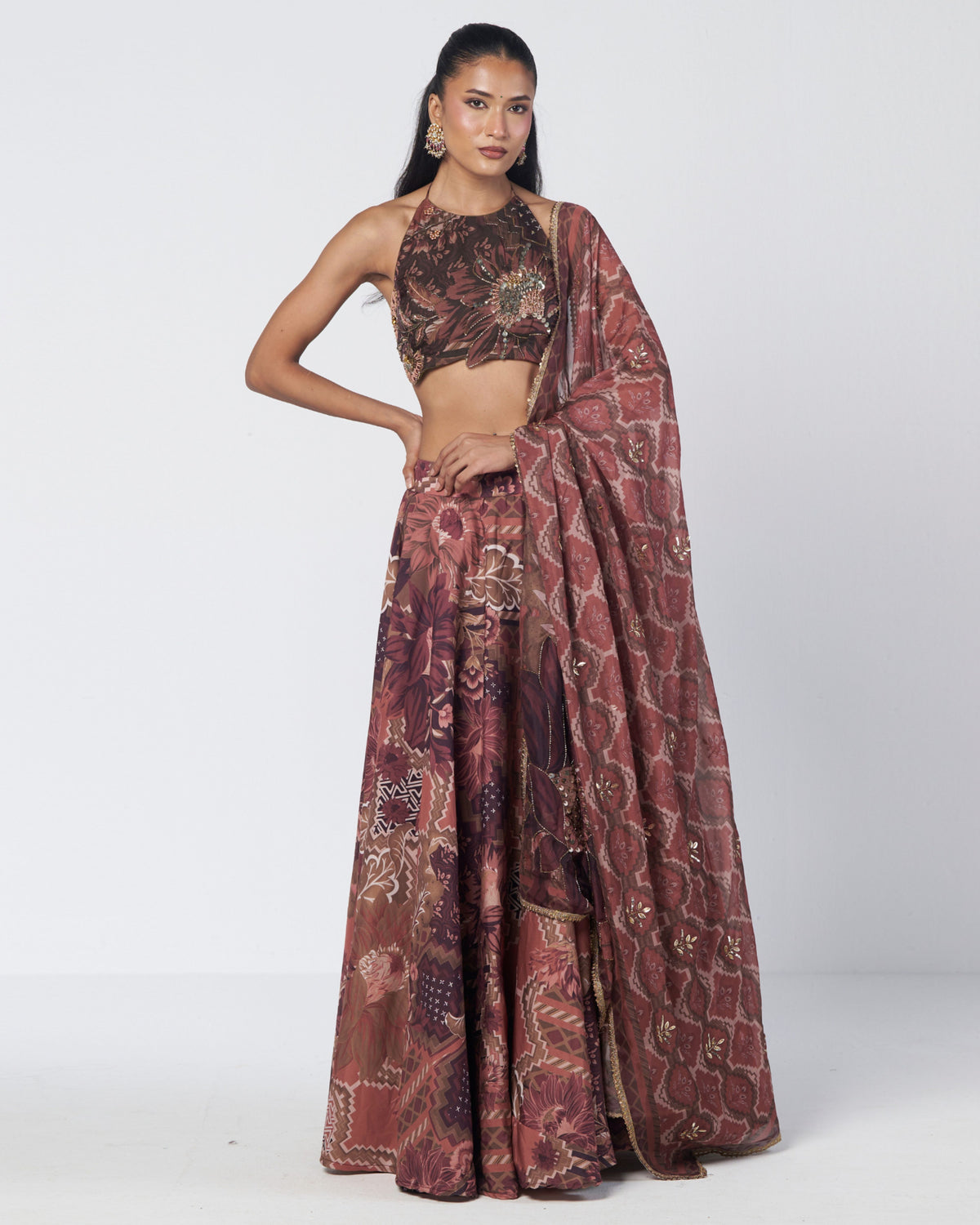 Mocha Patakha Lehenga Set