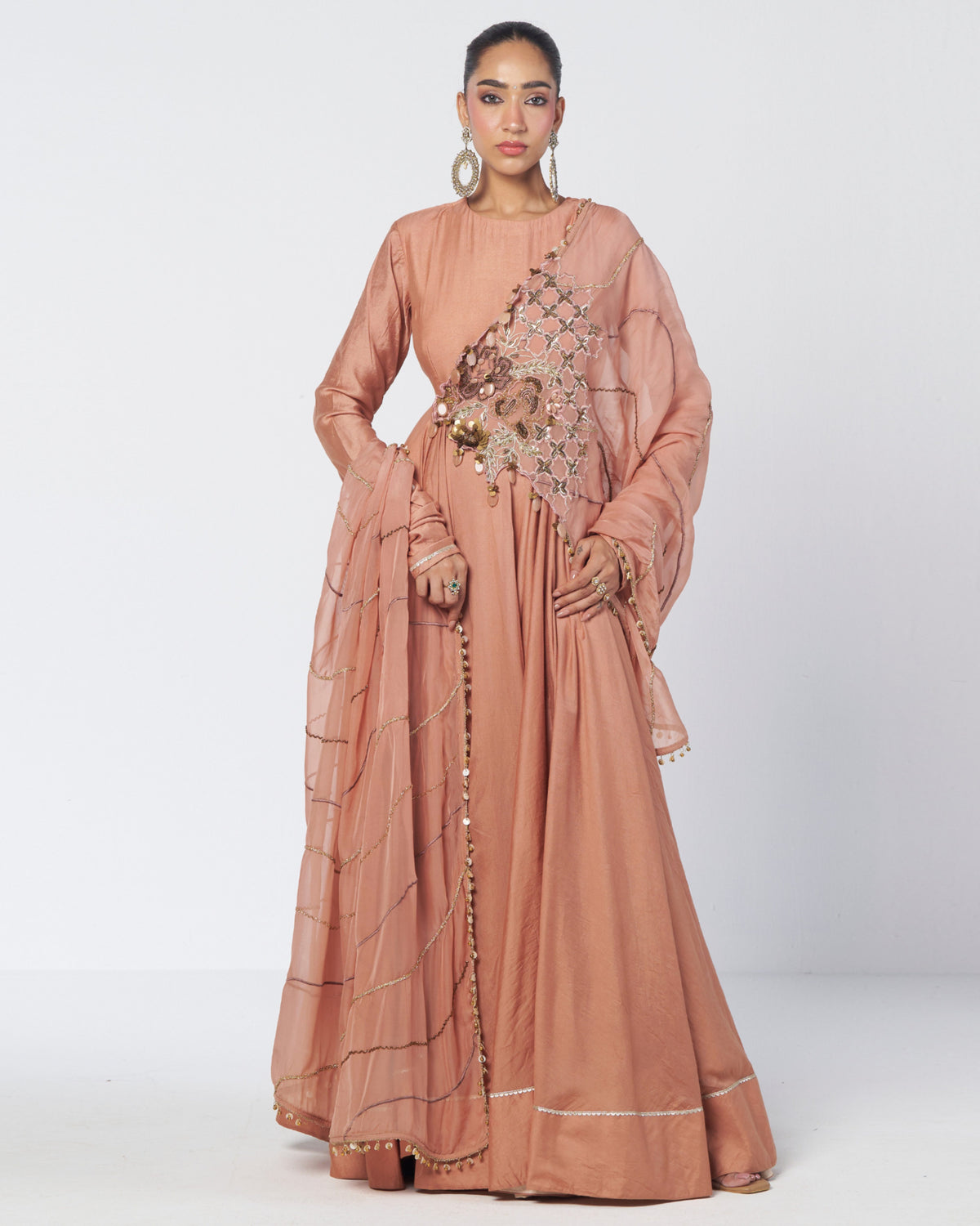 Biscoff Anarkali Dupatta Set