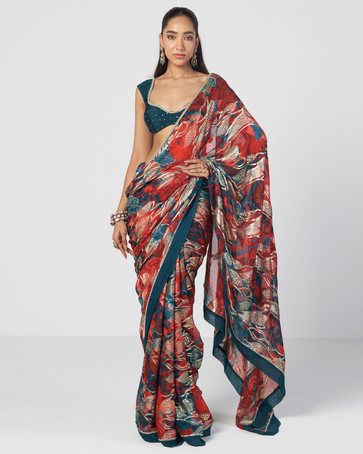 Tabasco Red Jugmug Sari Set