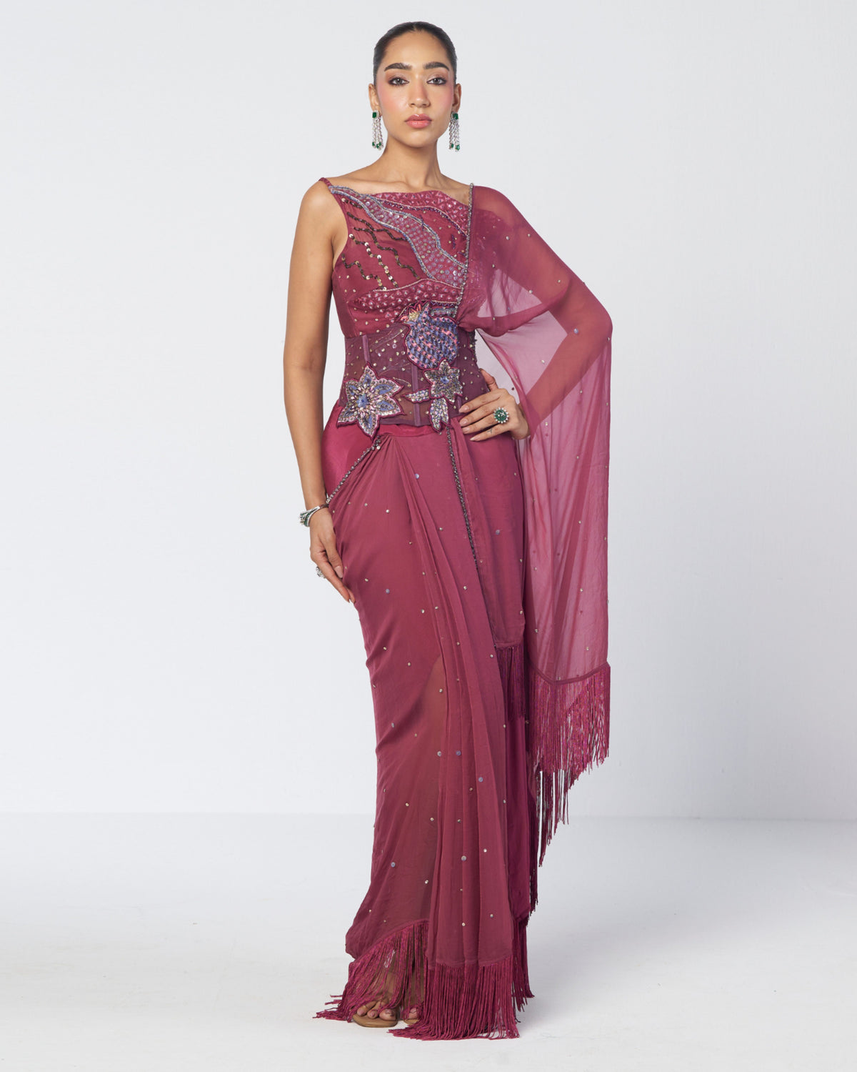 Grape Param Sundari Sari Set