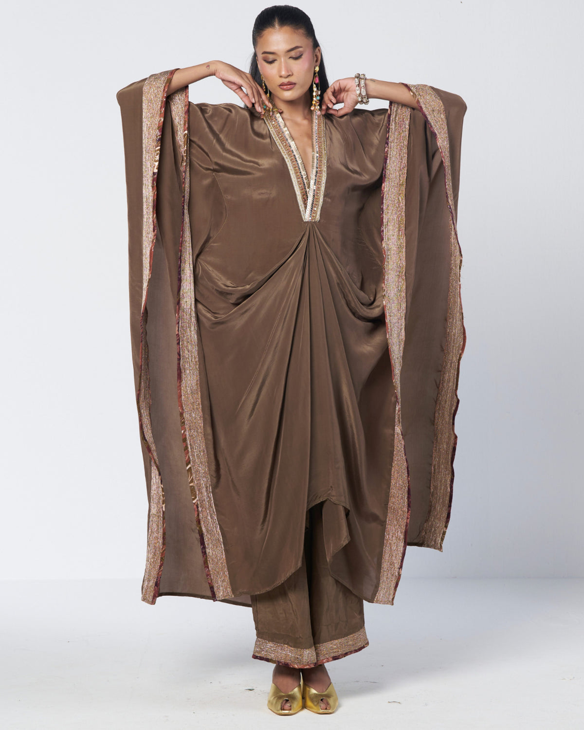 Olive Azra Kaftan Pant Set