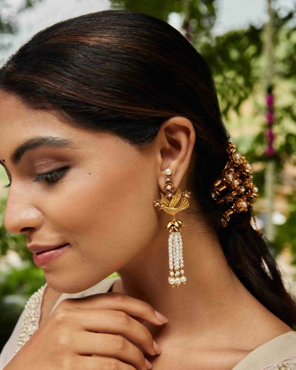 Panchee Pearl Tassel Earrings