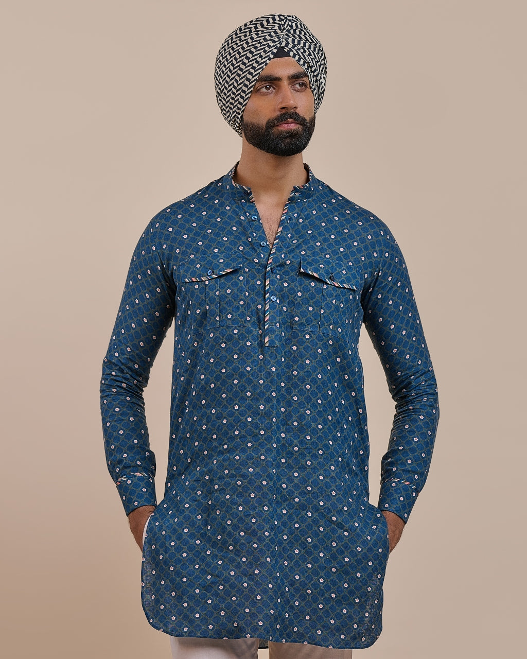 Navy Blue Kurta