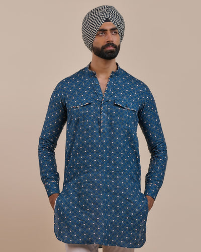 Navy Blue Kurta