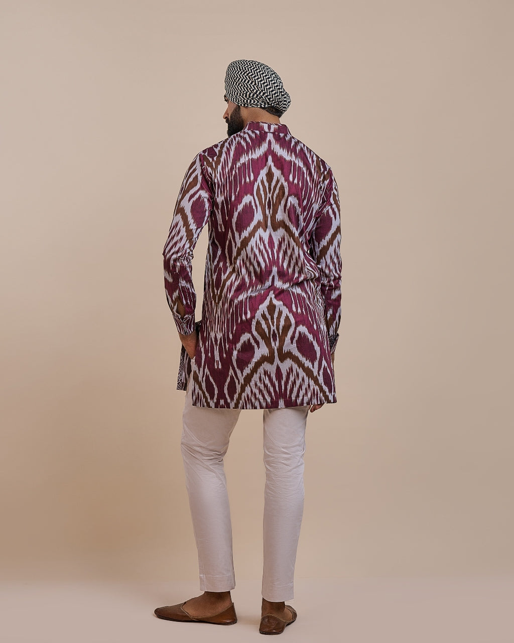 Plum Red Ikat Kurta
