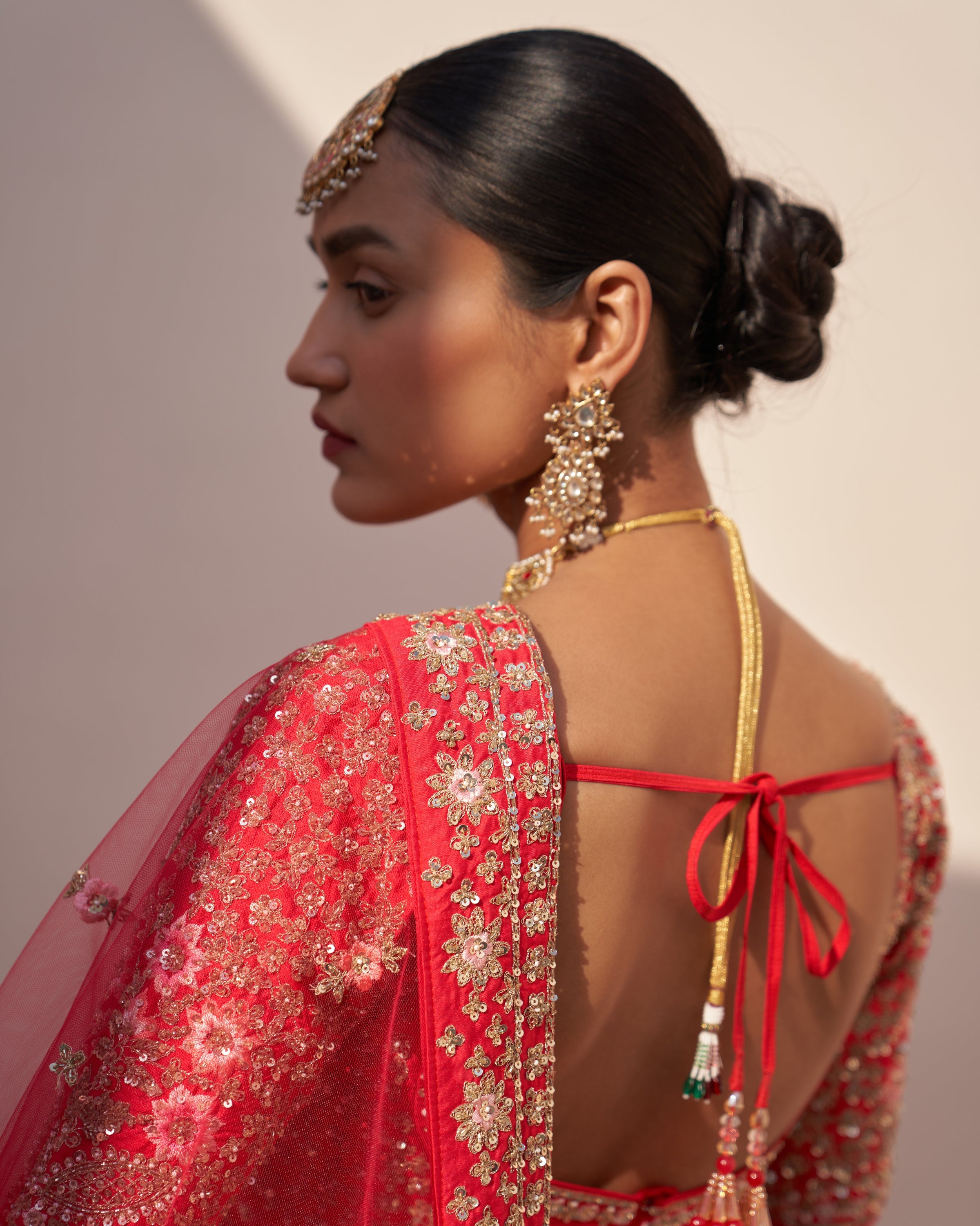 Mihika Red Double Dupatta Lehenga Set