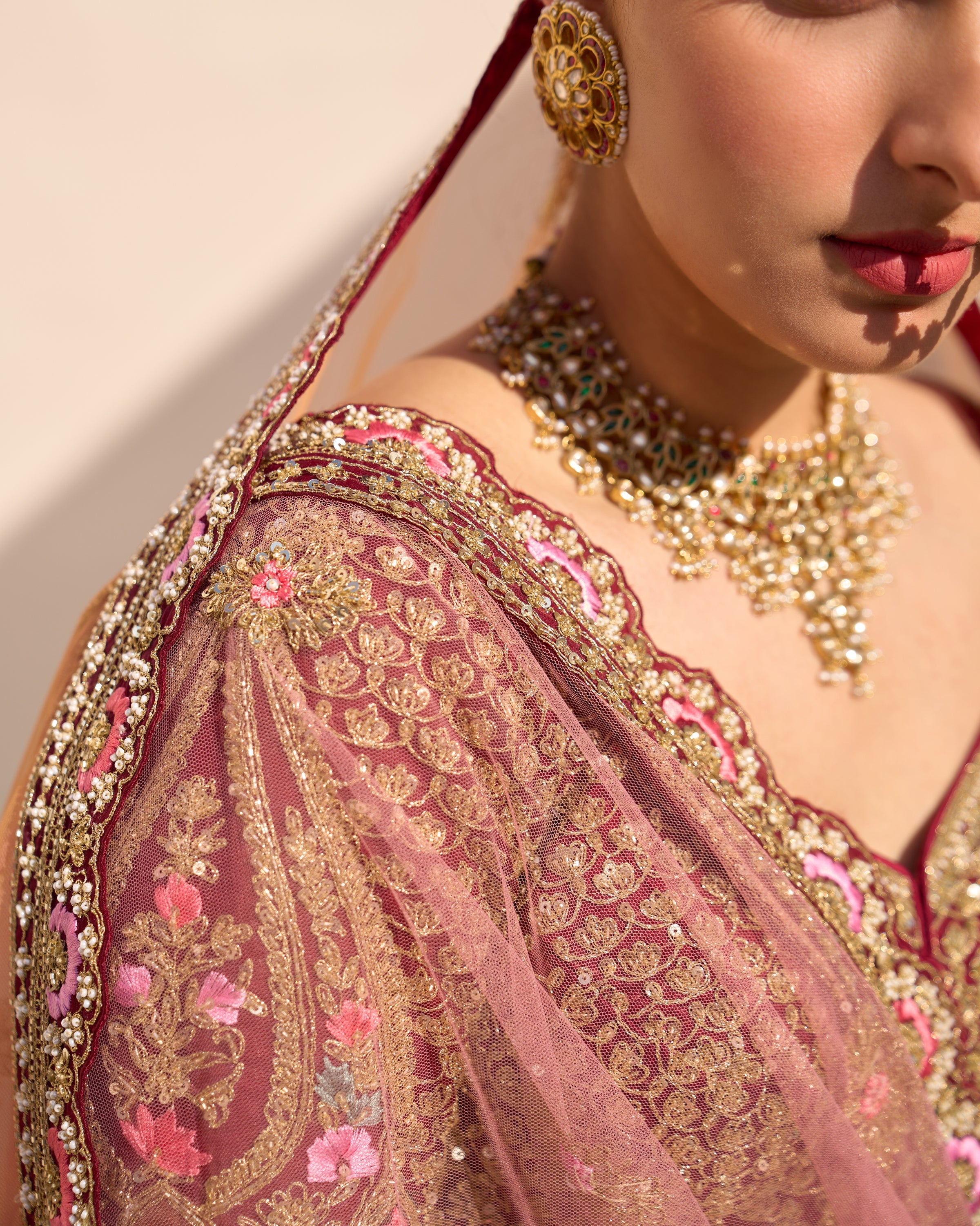 Nila Mustard Organza Double Duppatta Lehenga Set