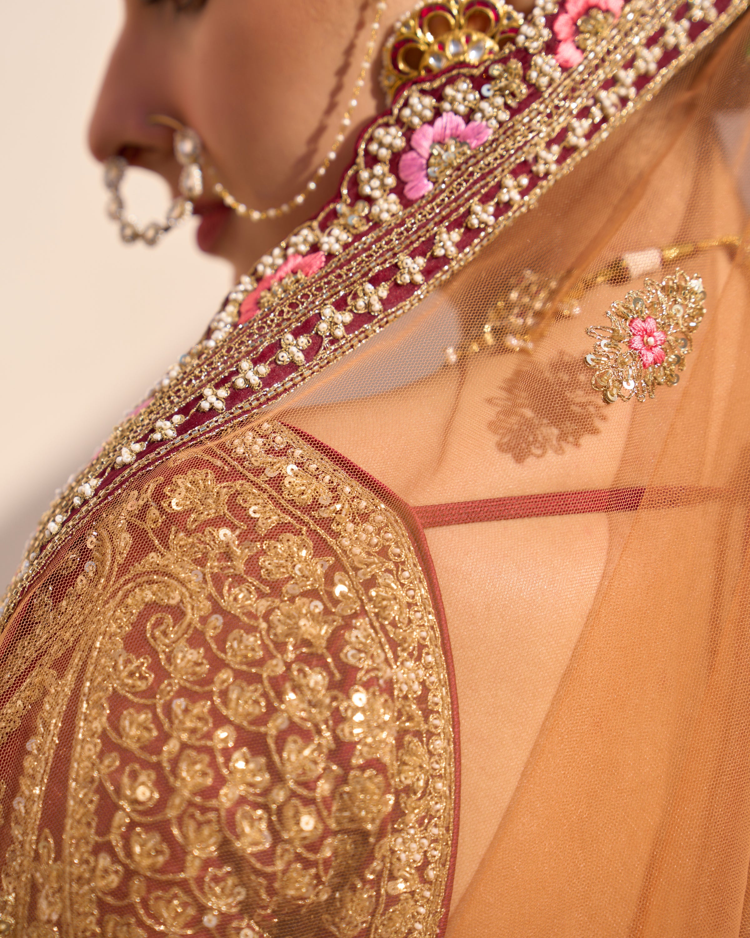 Nila Mustard Organza Double Duppatta Lehenga Set