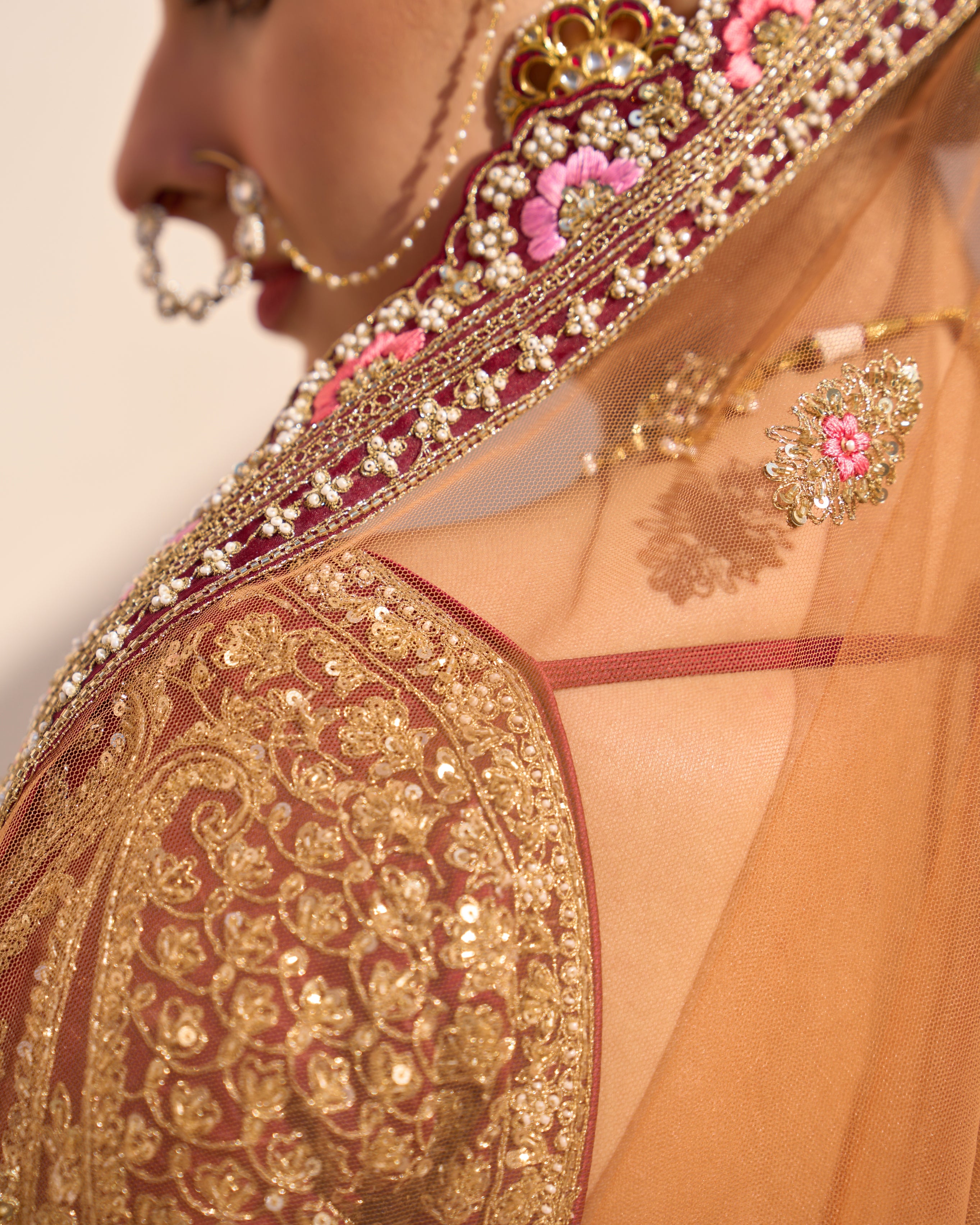 Nila Mustard Organza Double Duppatta Lehenga Set