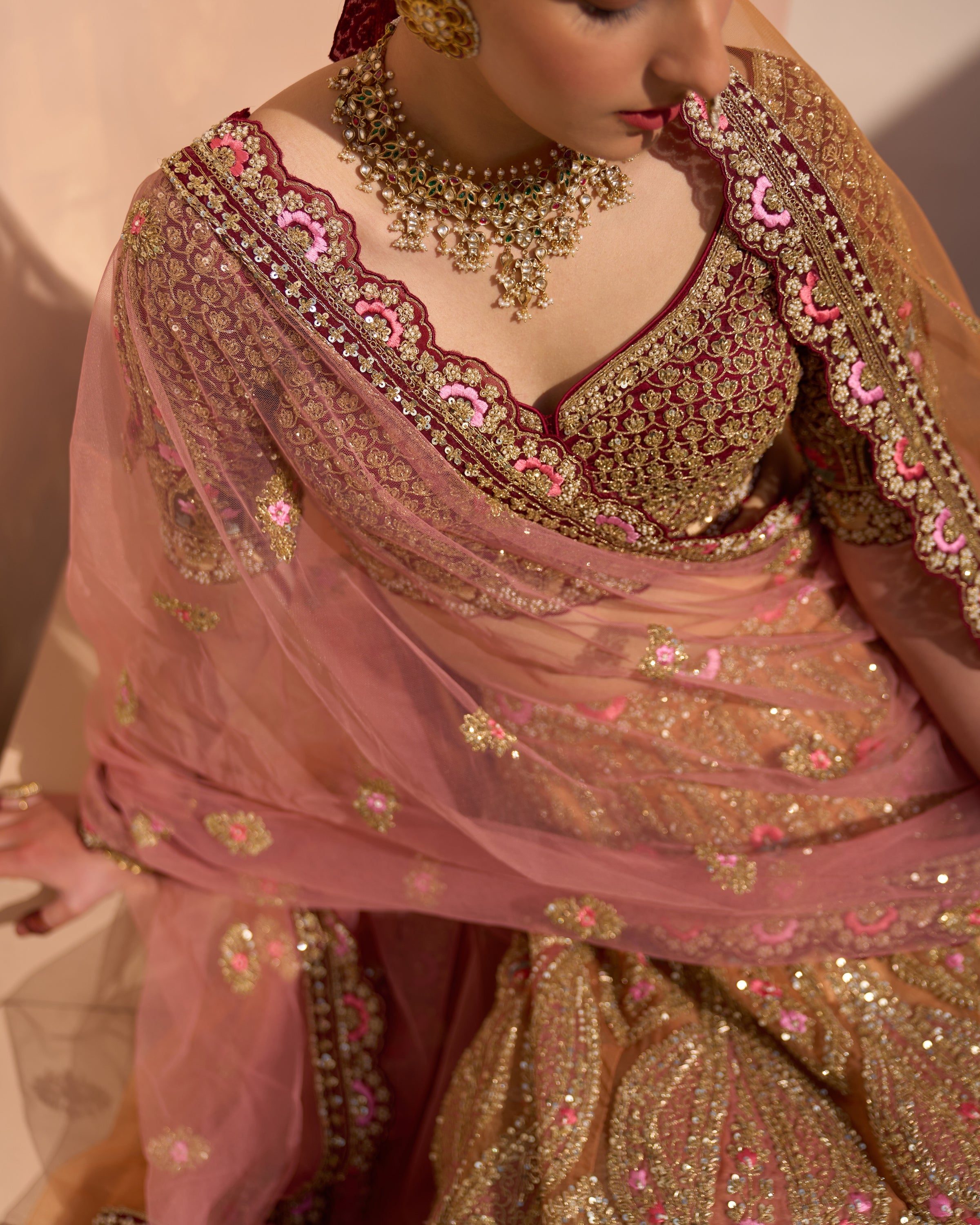 Nila Mustard Organza Double Duppatta Lehenga Set