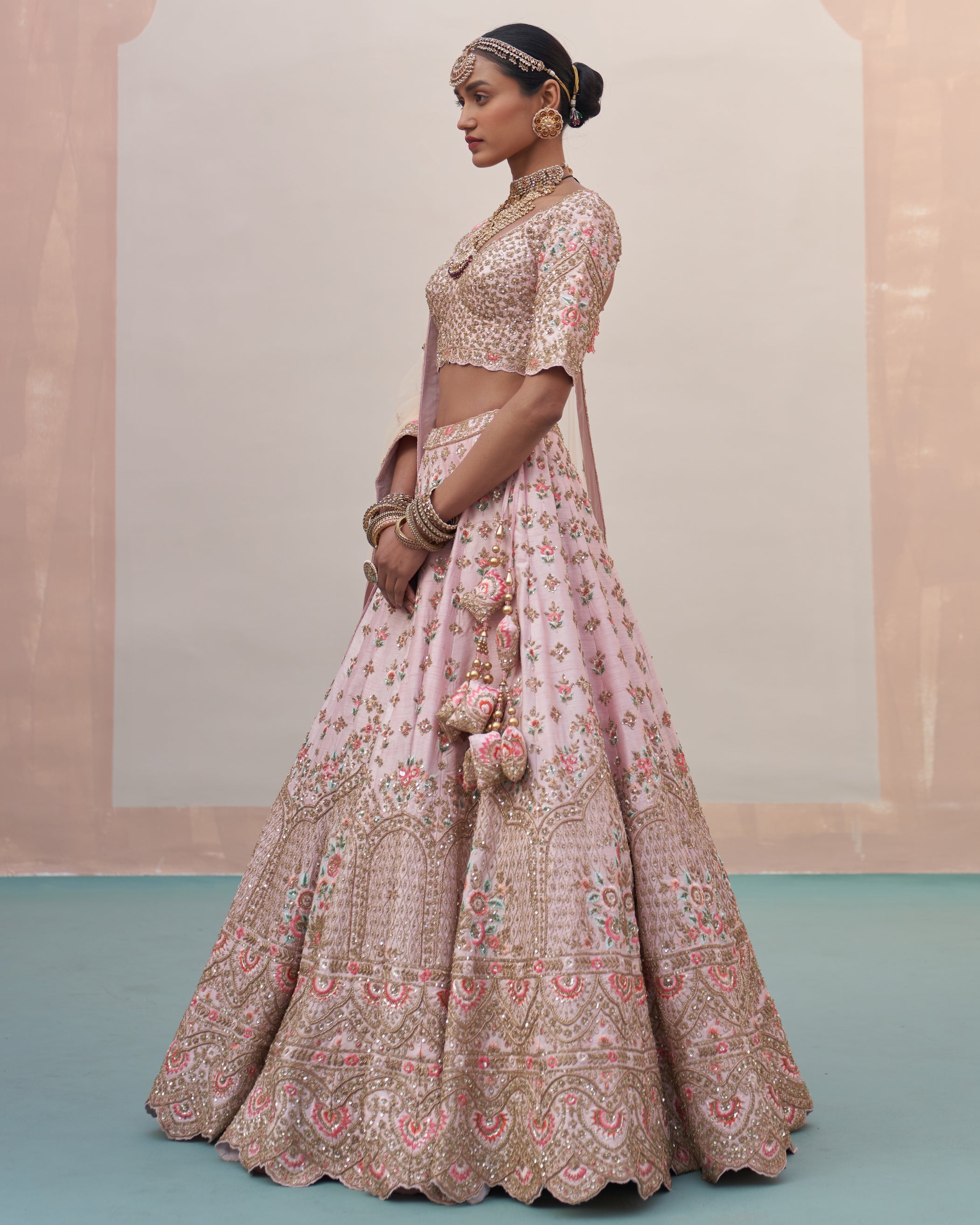 Radha Blush Pink Double Dupatta Lehenga Set
