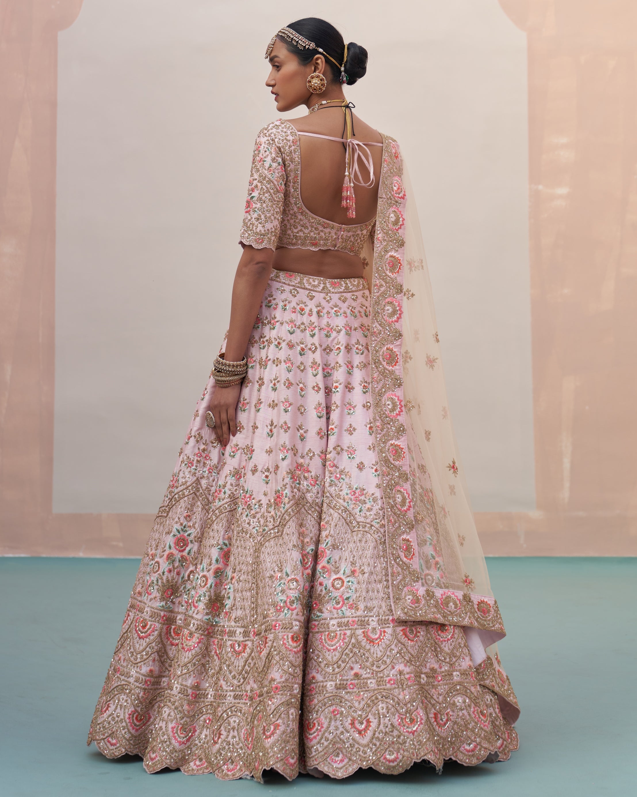 Radha Blush Pink Double Dupatta Lehenga Set